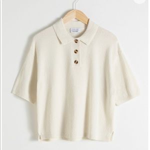 & other stories boxy textures polo